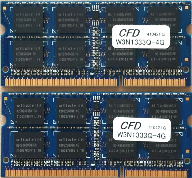 CFD DDR3 ノート用メモリ 8GB(4GB X 2枚）買取させて頂きました。 | リサイクルショップ・ガレージ2｜松本市｜金・切手・金券