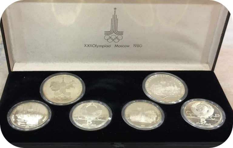 モスクワオリンピック 1980年 銀貨 6枚セット 買取させて頂きました。 | リサイクルショップ・ガレージ2｜松本市｜金・切手・金券・パソコン買取